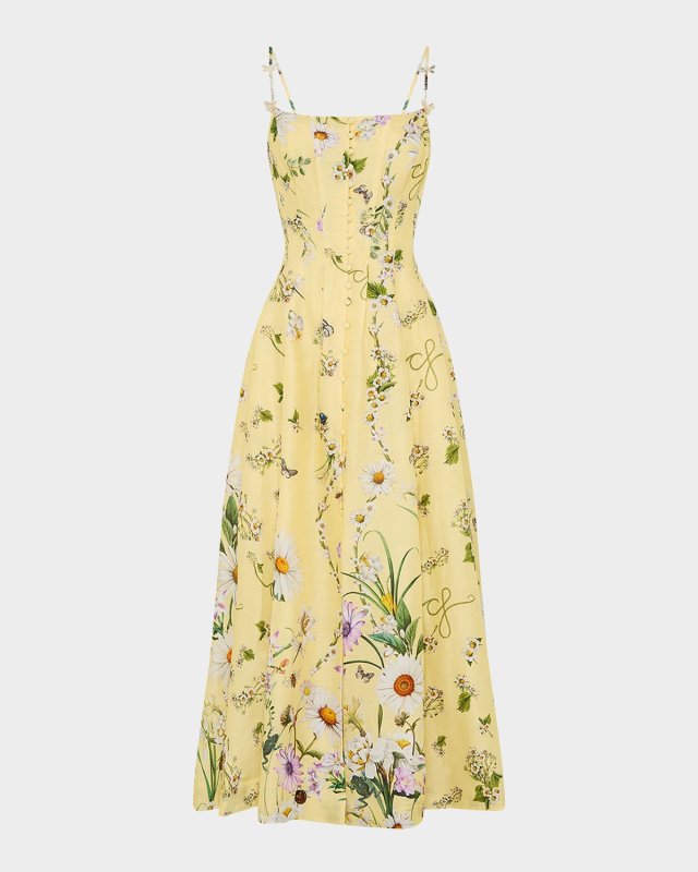 Daisy Chains Corset Dress with Long Flared Skirt